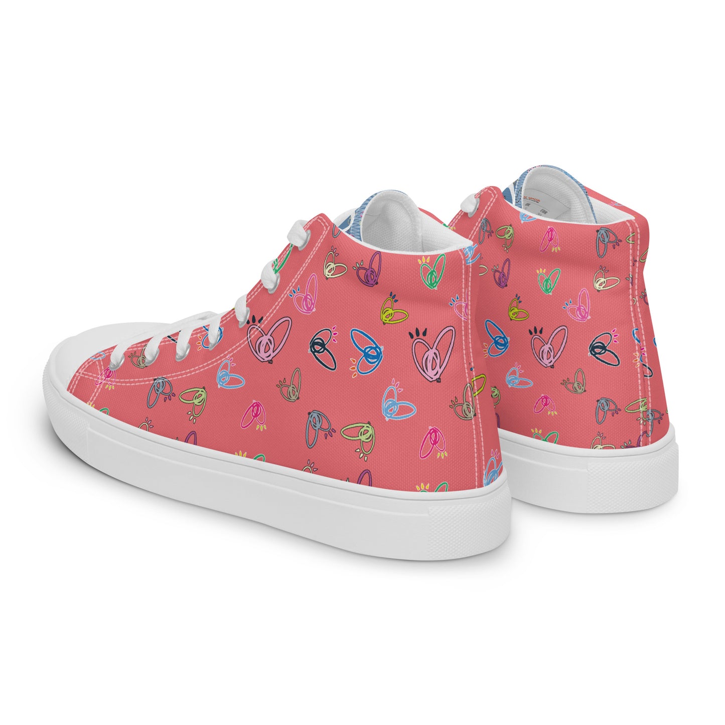 Epic Whizz® Heart-Pattern_Women’s High Top Canvas Shoes_Froly