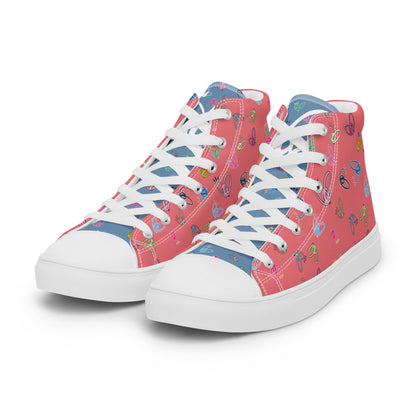 Epic Whizz® Heart-Pattern_Women’s High Top Canvas Shoes_Froly