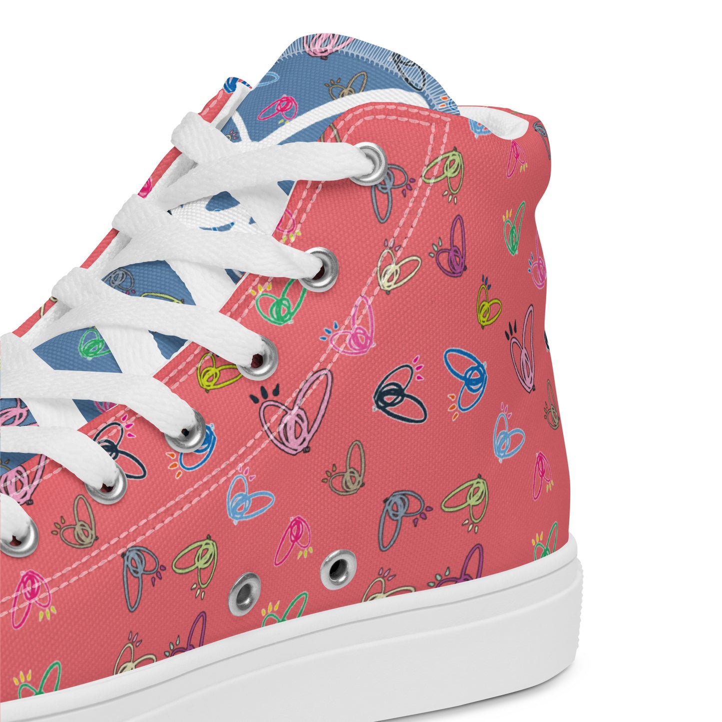 Epic Whizz® Heart-Pattern_Women’s High Top Canvas Shoes_Froly