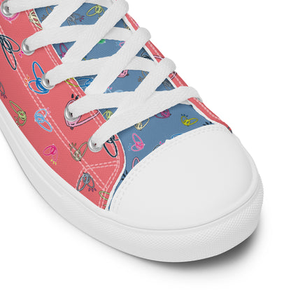 Epic Whizz® Heart-Pattern_Women’s High Top Canvas Shoes_Froly