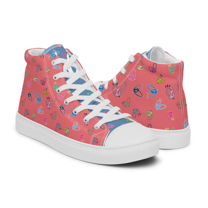 Epic Whizz® Heart-Pattern_Women’s High Top Canvas Shoes_Froly