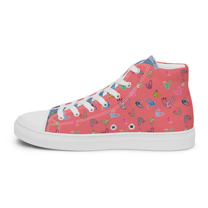 Epic Whizz® Heart-Pattern_Women’s High Top Canvas Shoes_Froly