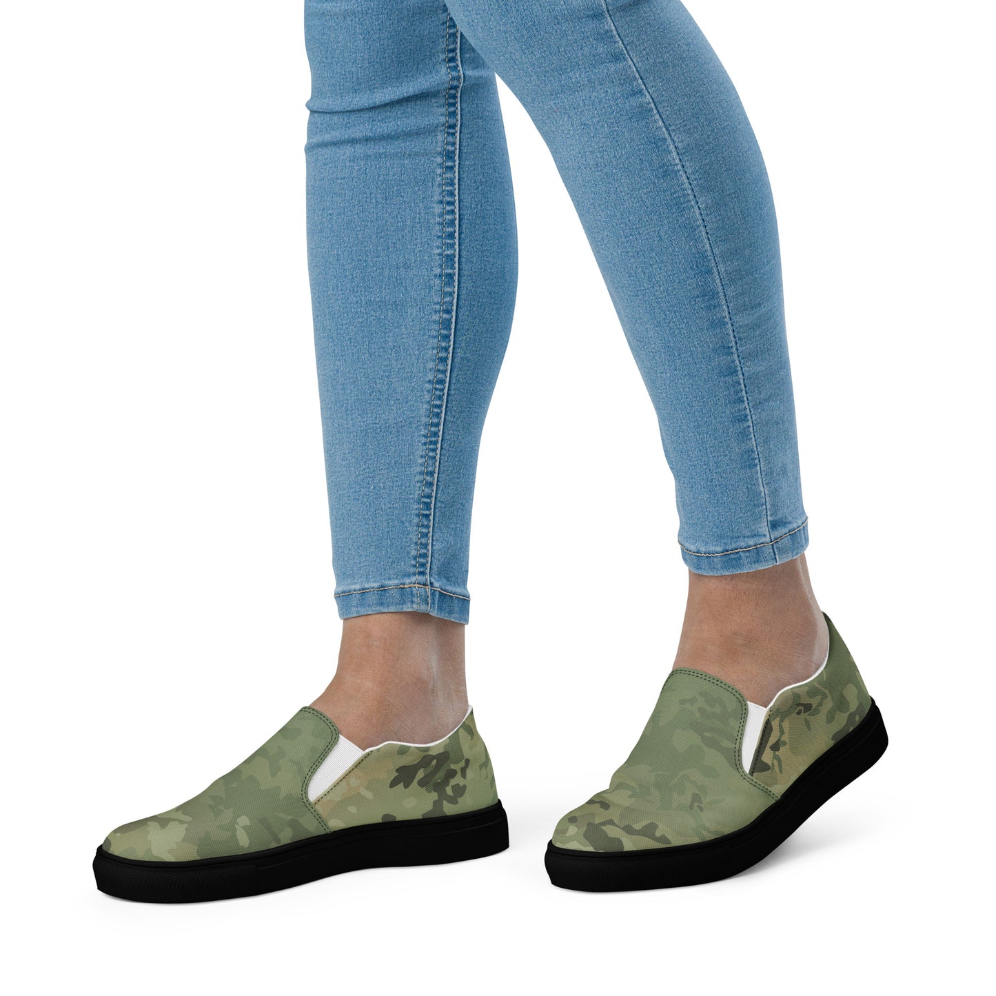 Epic_Camo Green_Camouflage_Women’s Slip-on Canvas Shoes
