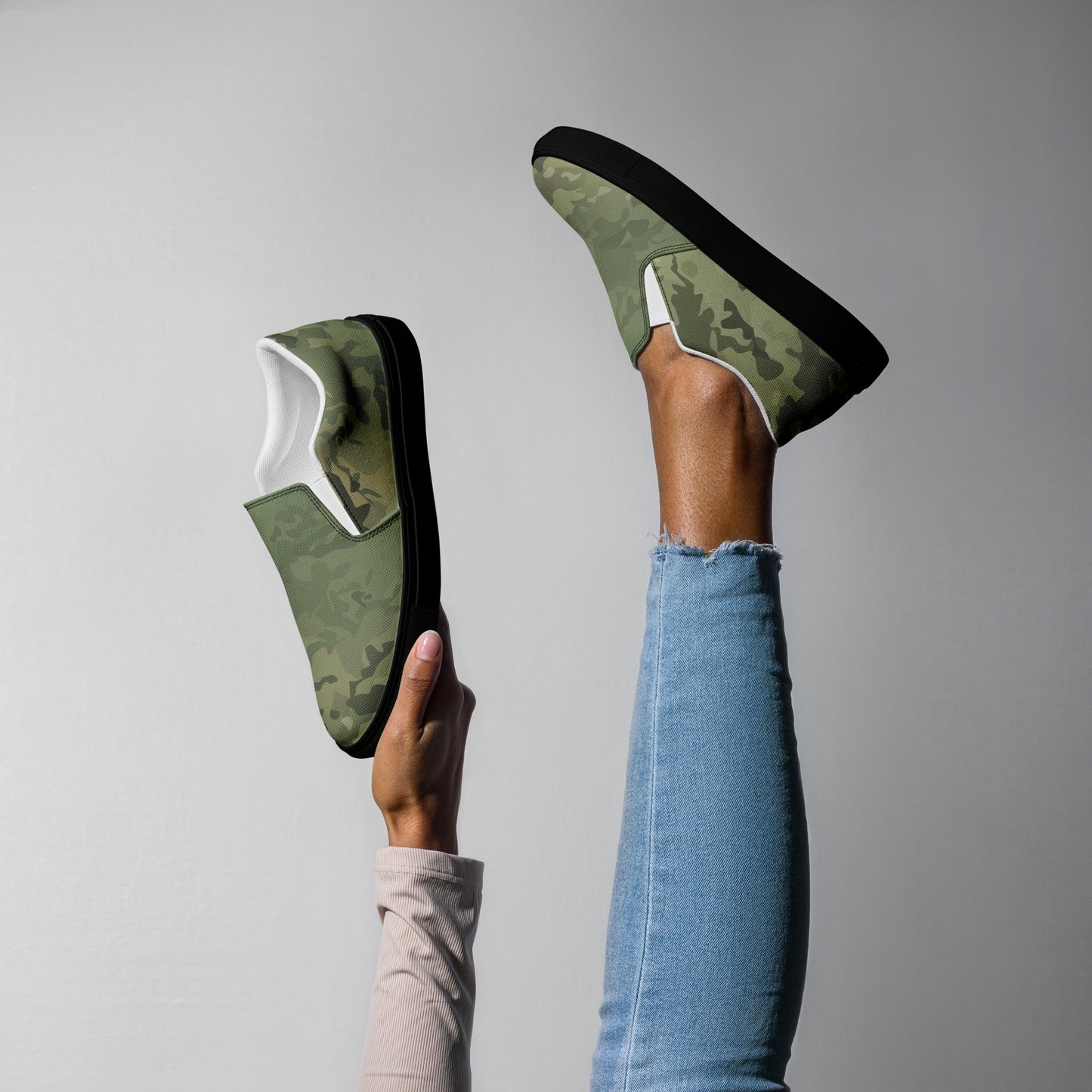 Epic_Camo Green_Camouflage_Women’s Slip-on Canvas Shoes
