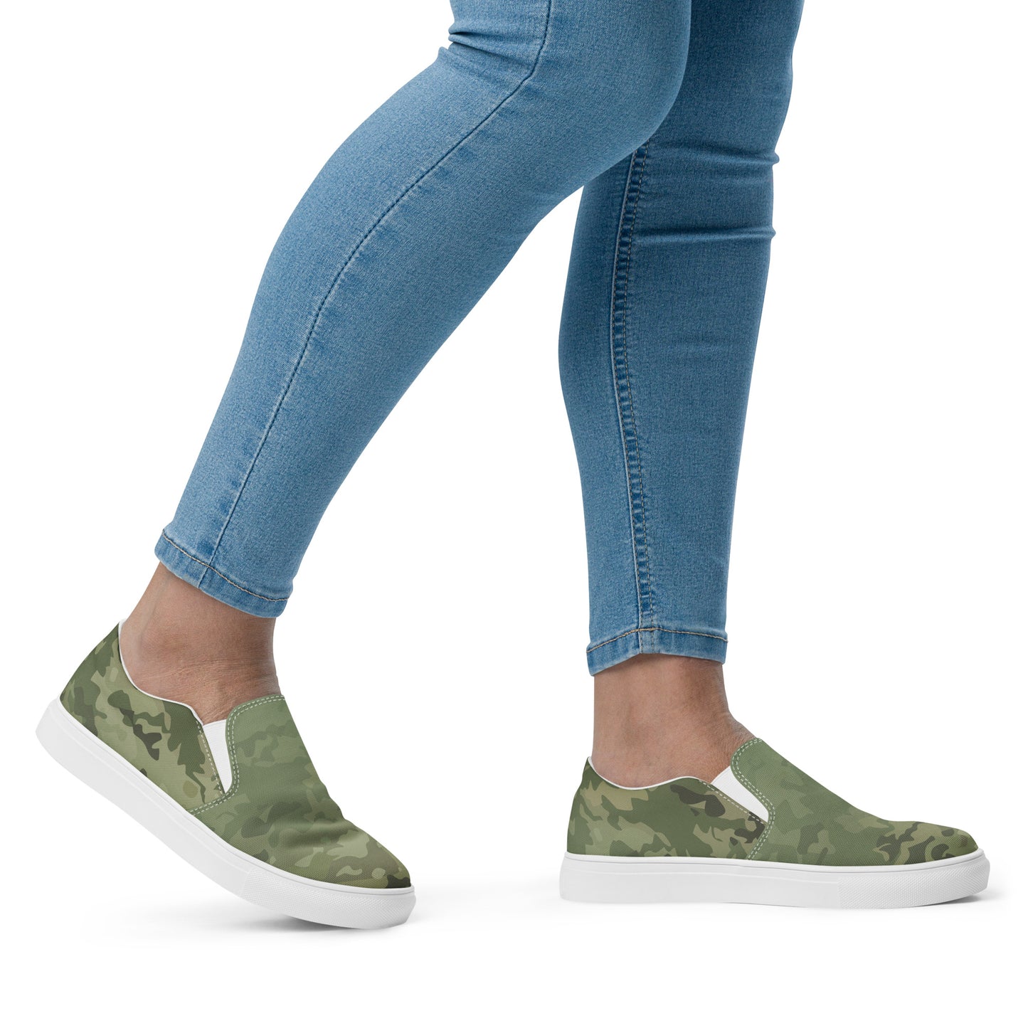 Epic_Camo Green_Camouflage_Women’s Slip-on Canvas Shoes