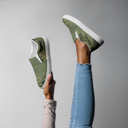 Epic_Camo Green_Camouflage_Women’s Slip-on Canvas Shoes